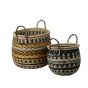 S/2 ΚΑΛΑΘΙΑ ΨΑΘΙΝΑ ΠΟΛΥΧΡΩΜΑ 35x35x38cm / 28x28x33cm Eurolamp 819-01724