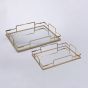 S/2 ΔΙΣΚΟΙ ΜΕΤΑΛΛΙΚΟΙ ΜΕ ΚΑΘΡΕΦΤΗ ΧΡΥΣΟΙ 35x25x6cm / 30.5x20x5.5cm Eurolamp 819-02146