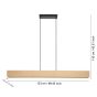 Φωτιστικό Κρεμαστό L1203xB55xH1100mm Led RGB Dimmable Remote 35w 3980lm Ξύλο Φυσικό-Μαύρο Eglo Anchorena-Z 900388
