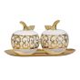 S/2 ΜΗΛΑ ΚΕΡΑΜΙΚΑ ΛΕΥΚΑ - ΧΡΥΣΑ 23x9.5x11.5 cm Eurolamp 819-01509