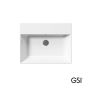 Νιπτήρας Πορσελάνης Kube-X 60x47 (1 οπή+2 προχ.) GSI White 9431-300