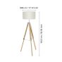 Φωτιστικό Δαπέδου Τρίποδο Ø975xØ450xH1060-1430mm Μονόφωτο 1xE27 Μέταλλο-Ξύλο-Ύφασμα Μπεζ Eglo Lantada 94324