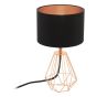 Πορτατίφ 16,5xH30,5cm 1xE14 Μαύρο Καπέλο Βάση Ροζ Χρυσό Eglo Carlton 2 95787