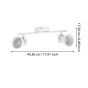 Σποτ Δίφωτο Ατσάλι Λευκό 2xGU10 Led 3000K 250lm L370mm Eglo Seras 98394