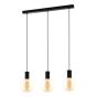 Κρεμαστό Φωτιστικό Τρίφωτη Ράγα 3xE27 840xH650mm Μαύρο Eglo Pozueta 98662