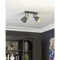Σποτ Δίφωτο 480xH240mm 2xE27 Μέταλλο Ανθρακί -Ξύλο Eglo Coswarth 99075