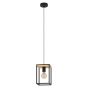 Φωτιστικό Κρεμαστό Μονόφωτο L180xΒ180xH240mm 1xΕ27 Μαύρο-Ξύλο Eglo Libertad  99795