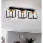 Φωτιστικό Οροφής Τρίφωτο L860xΒ180xH240mm 3xΕ27 Μαύρο-Ξύλο Eglo Libertad  99856