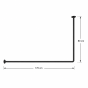 170x80cm Ø22mm black βραχίονας μπάνιου γωνιακός MRShome DC-022170B