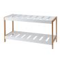 Παπουτσοθήκη 2 Επιπέδων από Bamboo/MDF 70x26x36cm Natural/White MRShome  DF-0064000