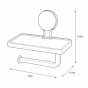 Χαρτοθήκη με Βεντούζα από ABS & TPE με Ραφάκι 18x11.5x17.6cm White with Grey Knob MRShome DF-0081000