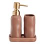 Σετ Μπάνιου Stoneware 3 Τεμαχίων Pink 7631U MRShome  DF-0093002