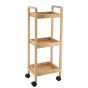 Ραφιέρα Bamboo/MDF με 3 Ράφια Φυσική με Ροδάκια 28.5x21x79cm MRShome DS-1130000
