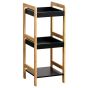 Ραφιέρα 3 θέσεων Bamboo/MDF Μπεζ/Μαύρη 33x33x80cm MRShome  DS-1145000