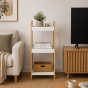 Ραφιέρα 3 θέσεων Bamboo/MDF Μπεζ/Λευκό 33x33x80cm MRShome DS-1146000
