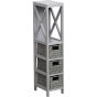 Έπιπλο MDF με 1 Ράφι και 3 Συρτάρια Γκρι 17x24x82cm MRShome DS-1221000