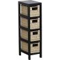 Συρταριέρα MDF με 4 Συρτάρια 17x24x65cm Μπεζ/Μαύρο MRShome DS-1234000
