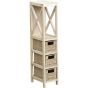 Έπιπλο MDF με 1 Ράφι και 3 Συρτάρια Μπεζ 17x24x82cm MRShome  DS-1245000