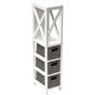 Έπιπλο MDF με 1 Ράφι και 3 Συρτάρια Γκρι/Λευκό 17x24x82cm MRShome  DS-1295000