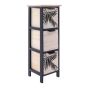 Συρταριέρα MDF με 3 Συρτάρια 25x25x77cm Μπεζ/Μαύρη με Σχέδιο MRShome  DS-1340000