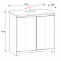 Έπιπλο Νιπτήρα Ξύλινο 62x30x70cm Μπεζ/Καφέ MRShome DS-1379000