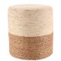 Σκαμπώ Πουφ Ξύλινο Bamboo Λευκό/Μπεζ Φ34x36cm MRShome DS-1392000