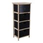 Έπιπλο MDF με 1 Ράφι και 3 Συρτάρια 37.5x27.5x86cm Μαύρο MRShome DS-2215000