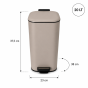 Κάδος Soft Close Μεταλλικός 20L Μπεζ Ματ 23x38x37.5cm MRShome  DS-8840000
