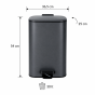 Κάδος Soft Close Μεταλλικός 30L Μαύρος Ματ 36.5x25x54cm MRShome DS-8847000