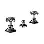 Horus Julia Victoria Julia Victoria Classic Collection - 3 Hole Bidet Set, Spray and Rim Fill Valves with Automatic Pop-up Waste - Polished Nickel 01.358-NB
