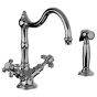 Horus Montmartre Classic Collection - Mono Kitchen Mixer with Deck Side Handspray / No Waste - Matt Nickel 07.123-NM