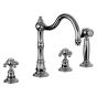 Horus Montmartre Classic Collection - 3-hole Kitchen Mixer with Deck Side Handspray / No Waste - Polished Nickel 07.124-NB