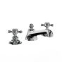 Horus Ascott Classic Collection - 3 Hole Basin Set Small Spout with Pop-up Waste, Flexible Hoses - Matt Nickel 20.260-NM