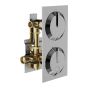 Horus Nouvelle Vague “part of Contemporary Collection - Complete Thermostatic Mixing Valve with 1 Shut Off / Diverter Control 2 Outlets - Satin Brass 40.580-LS