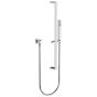 Horus Echo Equinox316 Collection - Wall Union Mounted Shower Set with Sliding Wall Bar, Design Flexible Hose on Swivel Nut and Solidbrass Handshower - Chrome 43.532-CH