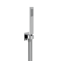 Horus Echo Equinox316 Collection - Wall Union Shower Set with Solidbrass Handshower, Wall Hook, Design Flexible Hose on Swivel Nut - Metal Gun 43.591-CF