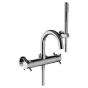 Horus Minoé Contemporary Collection - Complete Set : Complete Exposed Thermostatic Wall Bath-shower Mixer - Satin Brass 47.714-LS