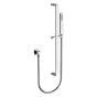 Horus Myriad Contemporary Collection - Wall Union Mounted Shower Set with Sliding Wall Bar, Flexible Hose and Handshower - Private: Chrome / Myriad 55.532-CH