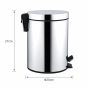Κάδος Απορριμμάτων 5lt Inox Φ20x27cm MRShome MRS4603030