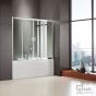 Συρόμενη διπλή πόρτα καμπίνας μπανιέρας AXIS 180 ύψους 140εκ. ρυθμιζόμενη από 177 έως 181εκ. Clear Chrome SLB2X180T-100
