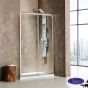 Συρόμενη πόρτα καμπίνας ντουζιέρας Primus Plus 140 ύψους 195εκ.  ρυθμιζόμενη από 137 έως 141εκ. Devon Clean Glass Chrome SLT140C-100