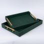 S/2 ΔΙΣΚΟI PU ΣΚΟΥΡΟΙ ΠΡΑΣΙΝΟΙ 40x30x5cm / 34x24x4.5cm Eurolamp 752-16105