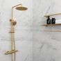 Orabella Terra Brushed Gold - Στήλη ντουζ με στρόγγυλη κεφαλή Φ250 10250