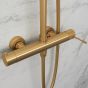 Orabella Terra Brushed Gold - Στήλη ντουζ με στρόγγυλη κεφαλή Φ250 10250