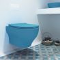 Olympia Clear Rimless Turquoise Matt - Λεκάνη κρεμαστή με κάλυμμα Urea Αntibacterial Slim Soft Close 50124-50125