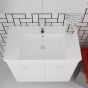 Orabella Vanity 80 Long - Έπιπλο Μπάνιου Επιδαπέδιο με πορσελάνινο νιπτήρα Ege και καθρέπτη ντουλάπι 70128-70105-60156