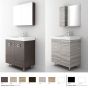 Orabella Vanity 80 Long - Έπιπλο Μπάνιου Επιδαπέδιο με πορσελάνινο νιπτήρα Ege και καθρέπτη ντουλάπι 70128-70105-60156