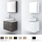 Orabella Solid Surface 70 με μια Πόρτα και δύο Συρτάρια - Κρεμαστό Έπιπλο Μπάνιου για επικαθήμενο νιπτήρα και καθρέπτης ντουλάπι F60175-70158-70103-70159