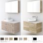 Orabella Solid Surface 100 με δύο Πόρτες και δύο Συρτάρια - Κρεμαστό Έπιπλο Μπάνιου για επικαθήμενο νιπτήρα και καθρέπτης ντουλάπι F60176-70161-70107-70164