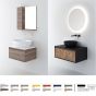 Orabella Drawer 100 - Κρεμαστό Έπιπλο Μπάνιου με μαύρη ματ επικάλυψηκαι και βάση με συρτάρι από μελαμίνη δικής σας επιλογής (χωρίς καθρέπτη και νιπτήρα) F70204-70205,B-100